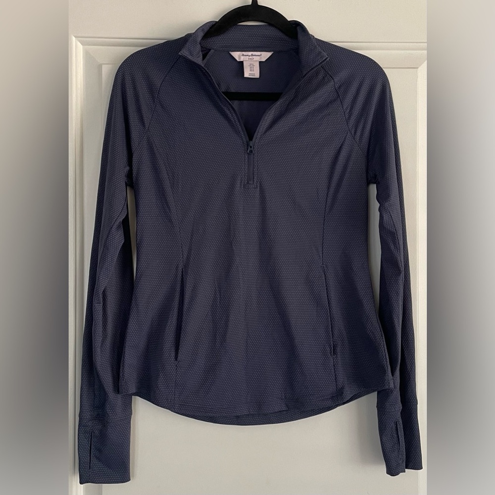 Tommy Bahama Dark Blue Long Sleeve Women’s Half-Zip Pull-Over Golf Top w/Pockets